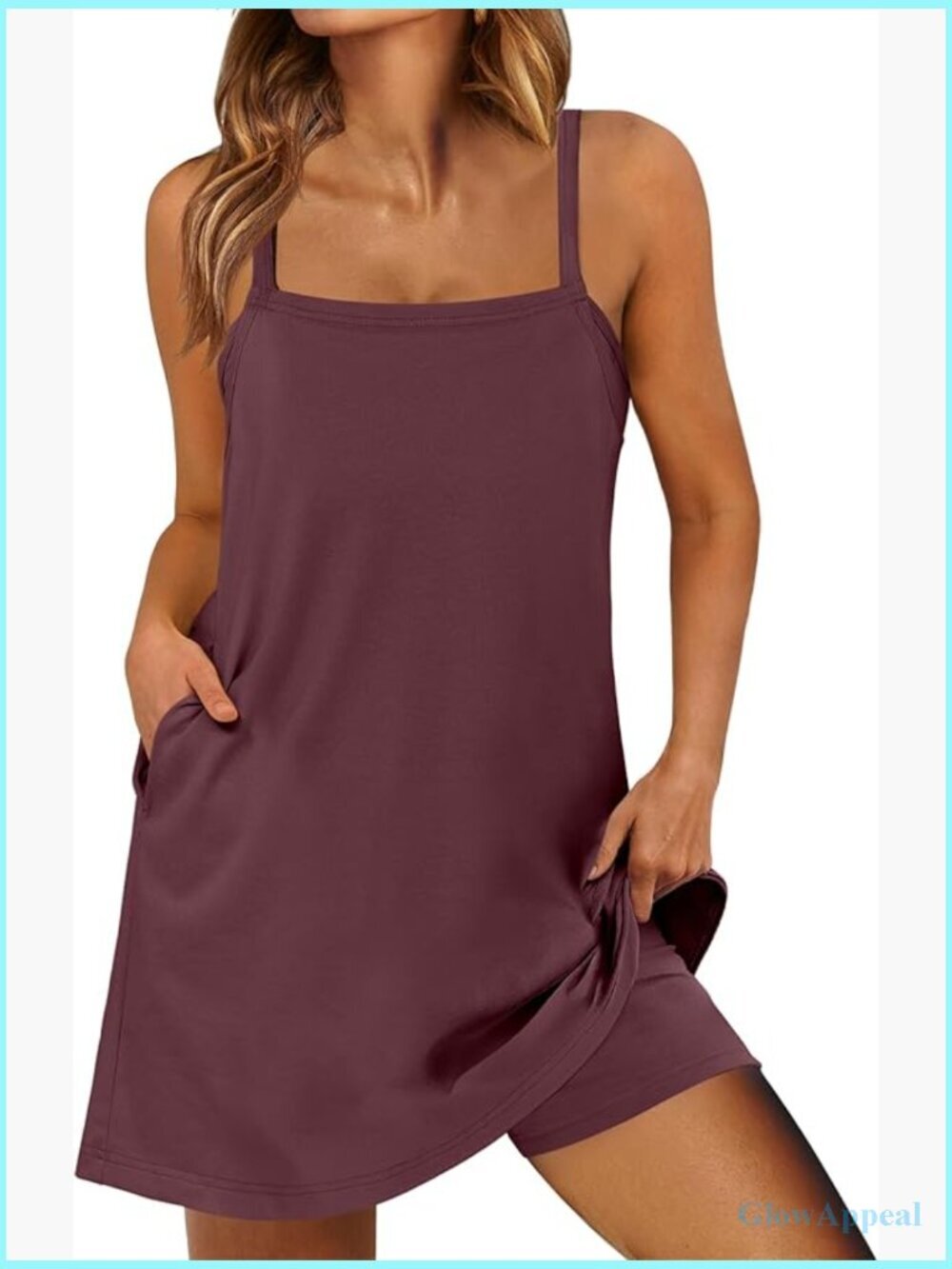 Summer Tennis Dress with Built-in Shorts and Pockets